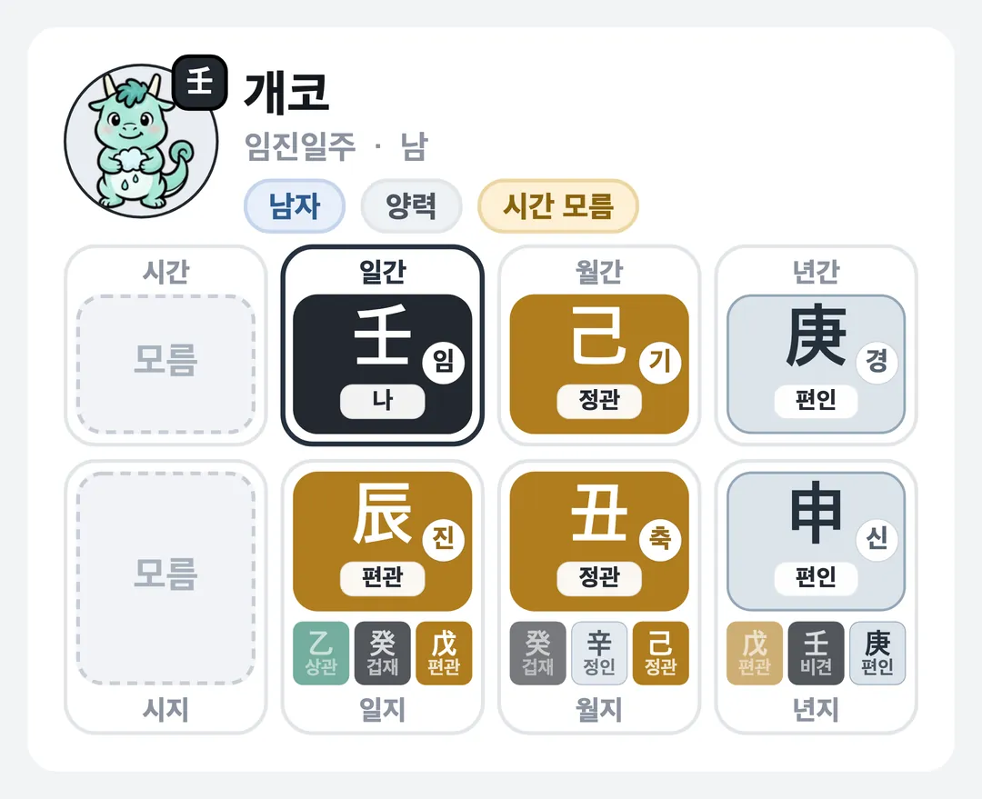 개코 사주 원국 — 임진일주