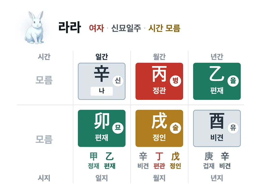 라라 사주 원국 — 신묘일주