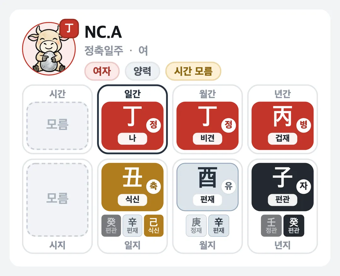NC.A 사주 원국 — 정축일주